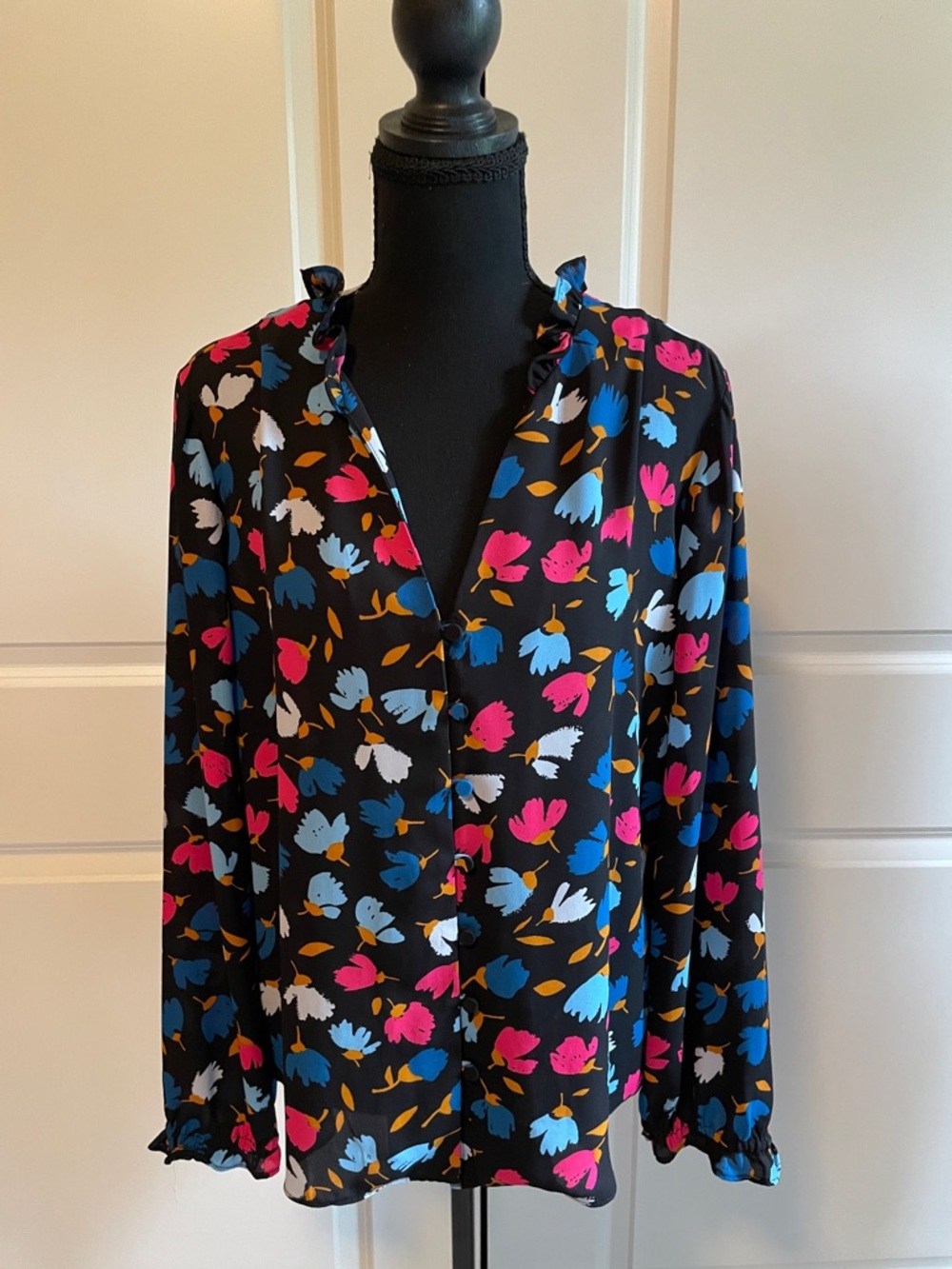 J. Crew Colorful Floral Blouse Size Medium